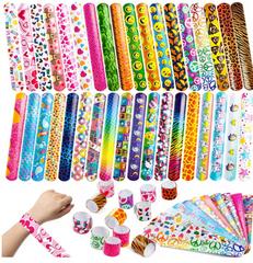 Colorful Kids' Festive Slap Bracelets – Perfect Party Favor!